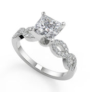 Ashleigh Infinity Pave Princess Cut Diamond Engagement Ring - Nivetta
